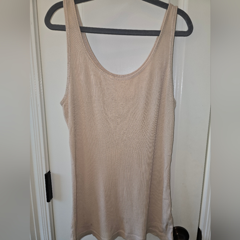 The Limited Tan Fitted Tank Top